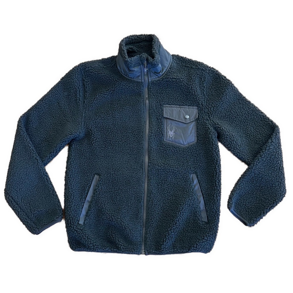 Spyder Men’s Full Zip Black Fleece Jacket Size Small NWT! - Picture 1 of 6